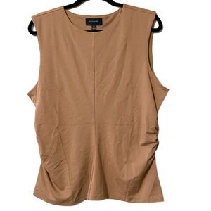 Banana Republic women's size XL shirred waist ponte top tan brown pullover new